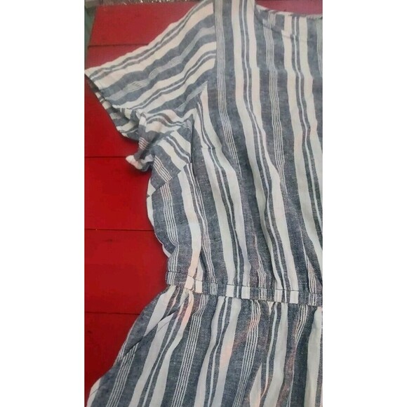* LANE BRYANT Navy & White Stripe Rayon-linen blend Romper 18 - Picture 4 of 8